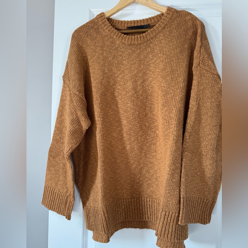 Jenni Kayne Crewneck Sweater in Camel Brown